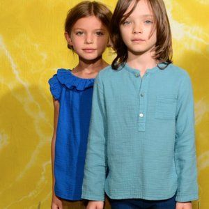 NWT SS21 Bonton/Bonbon Blue Ruffle Blouse